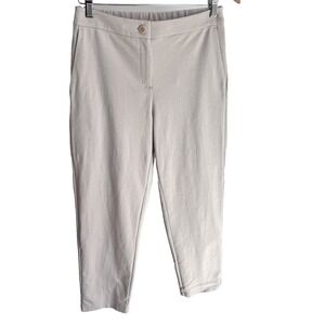 Eileen Fisher Ponte Slim Ankle Pants Beige Organic Sz Small Petite Stretch